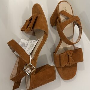 Geox Boho Platform Suede Block Heel Cross Strap Sandals Womens Size 40 NEW